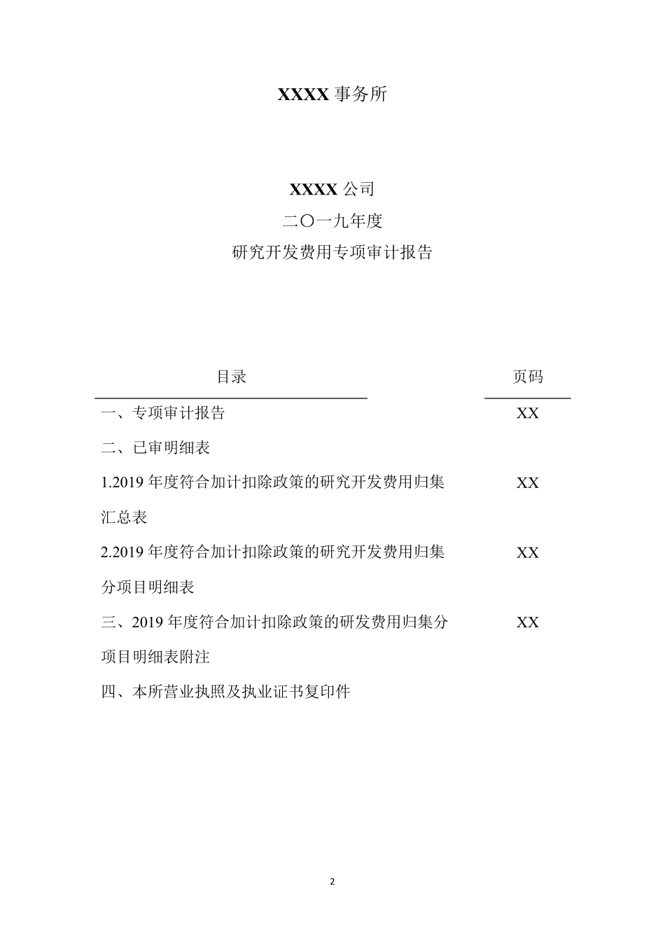 2.2019年度研发费用专项审计报告模板_第2页