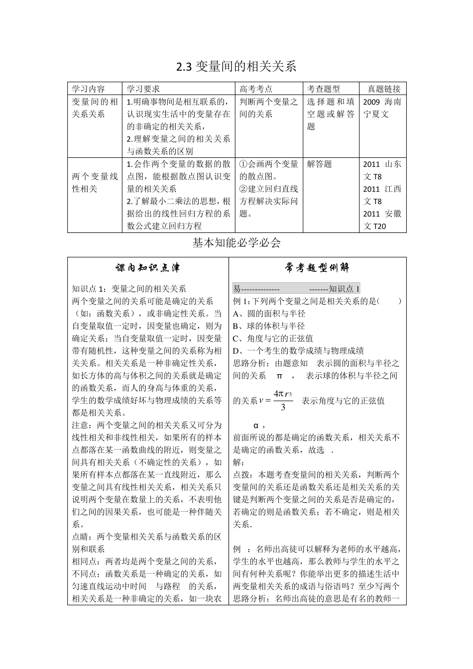 2.3变量间的相关关系_第1页