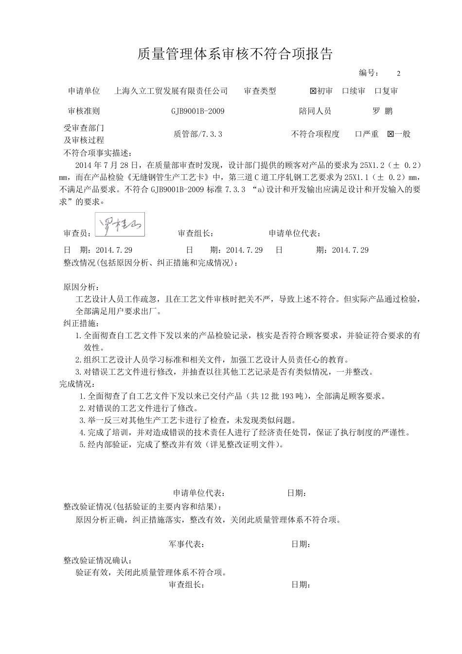2.4质量管理体系不符合项报告(14项)_第2页