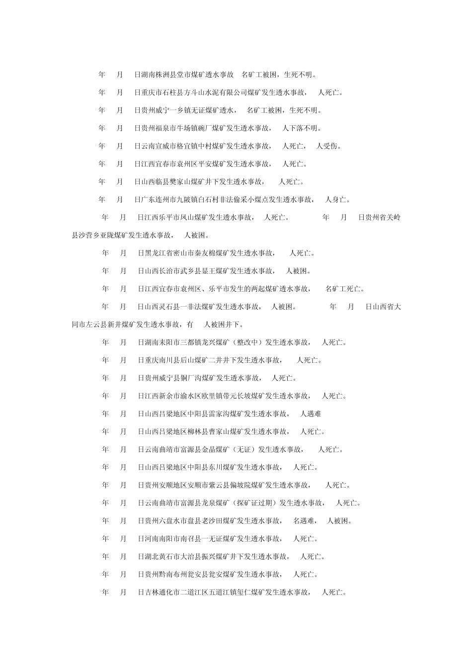 20002011年全国煤矿透水事故统计_第3页