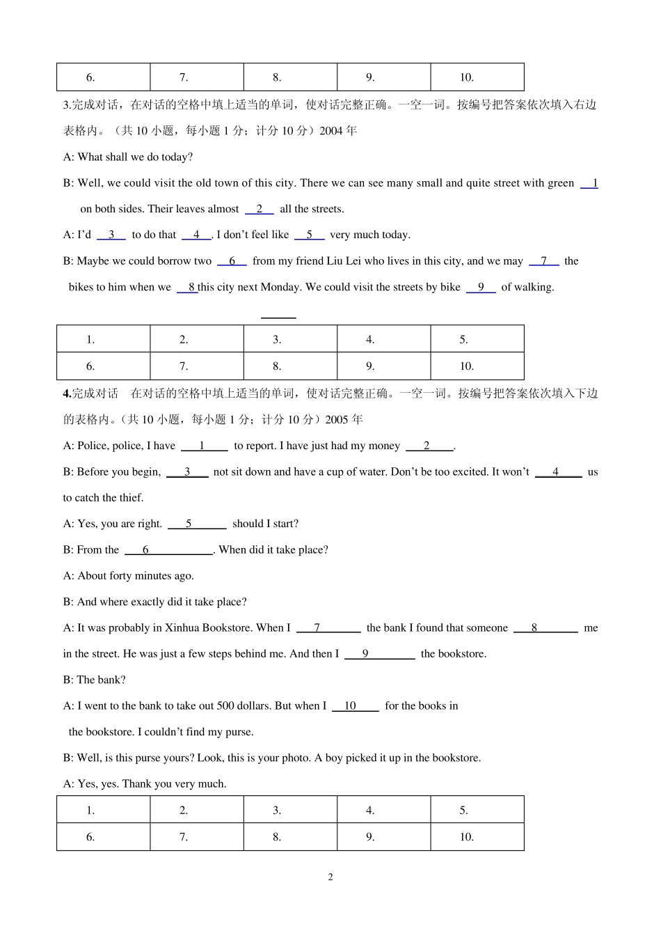 2002年到2013年中考完成对话附答案_第2页