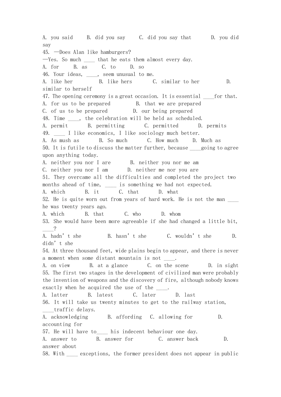 2003年英语专业四级考试真题及答案_第3页