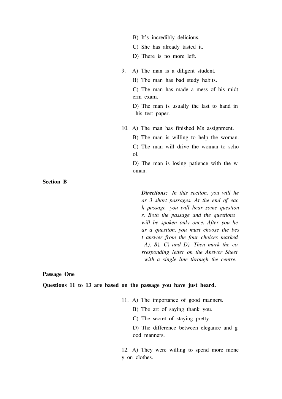 2004年1月大学英语四级听力试题+答案+原文_第3页