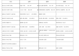 2004年第28届雅典奥运会奖牌榜