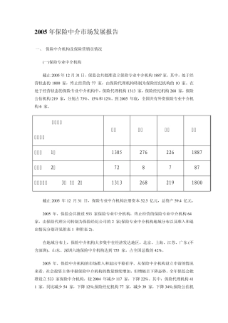 2006年保险中介市场发展报告