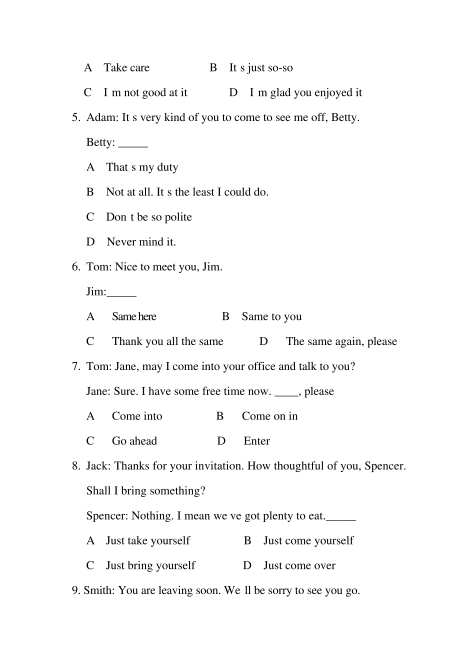 2006年成人高等教育学士学位英语考试试卷_第2页