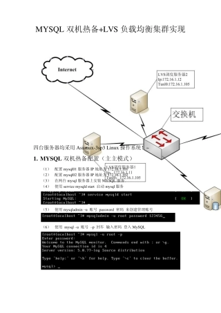 MySQL双机热备+集群服务