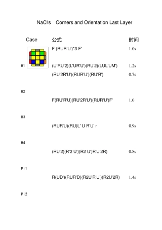 NaCl39;sCOLL陈霖的三阶魔方顶层高级技巧COLL公式