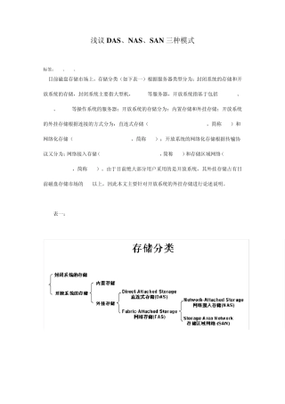 NAS和SAN的区别