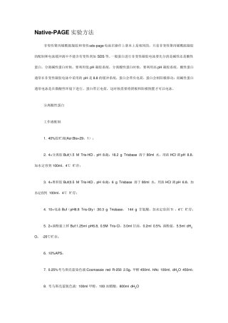 NativePAGE实验方法