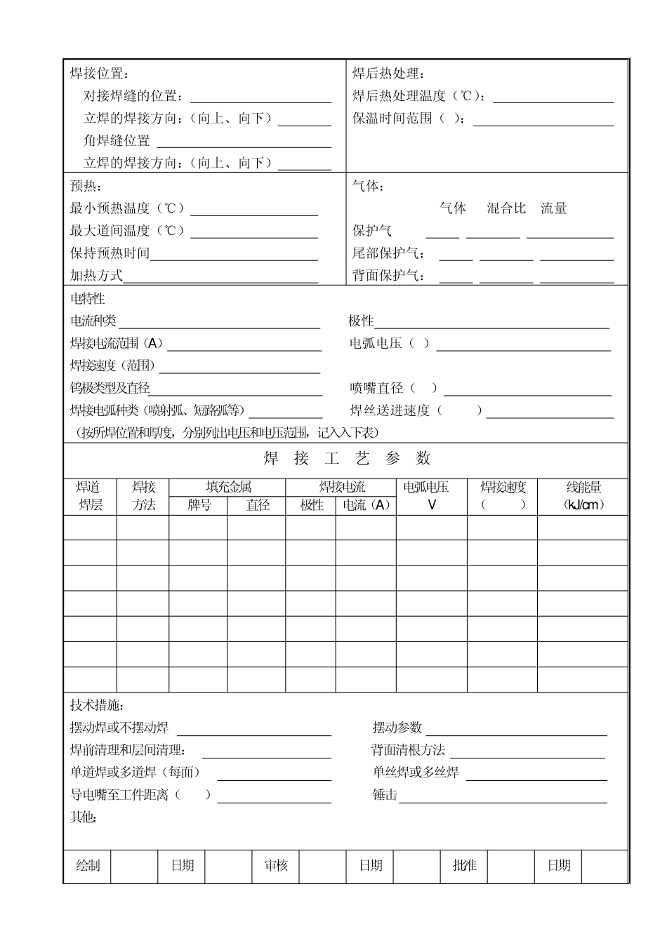 NB470142011承压设备工艺评定__焊接工艺评定表格_第2页