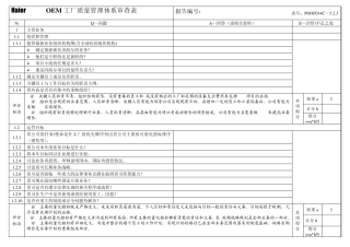 OEM工厂体系审查表