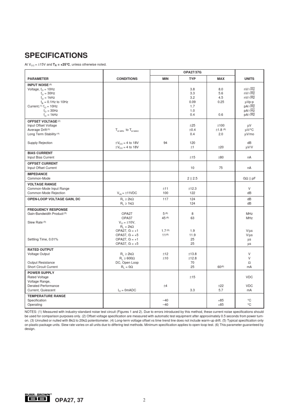 OPA27_OPA37超低噪声运放_第2页