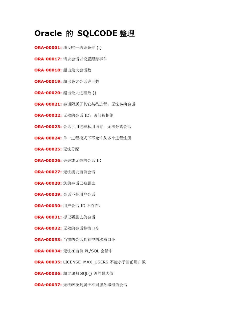 Oracle的SQLCODE整理_第1页