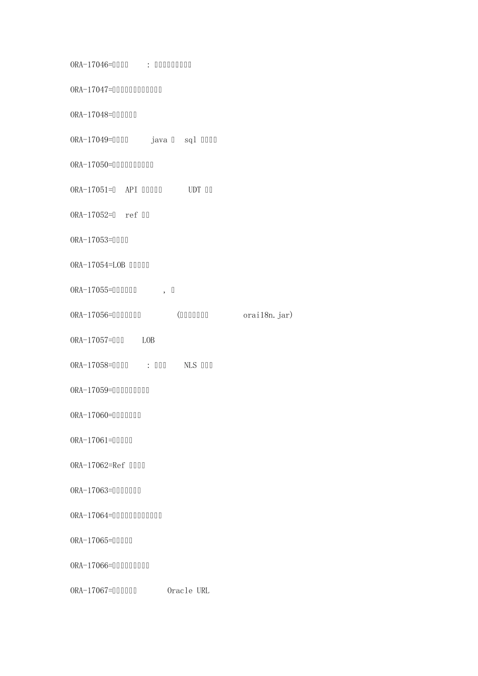 Oracle错误代码集合_第3页