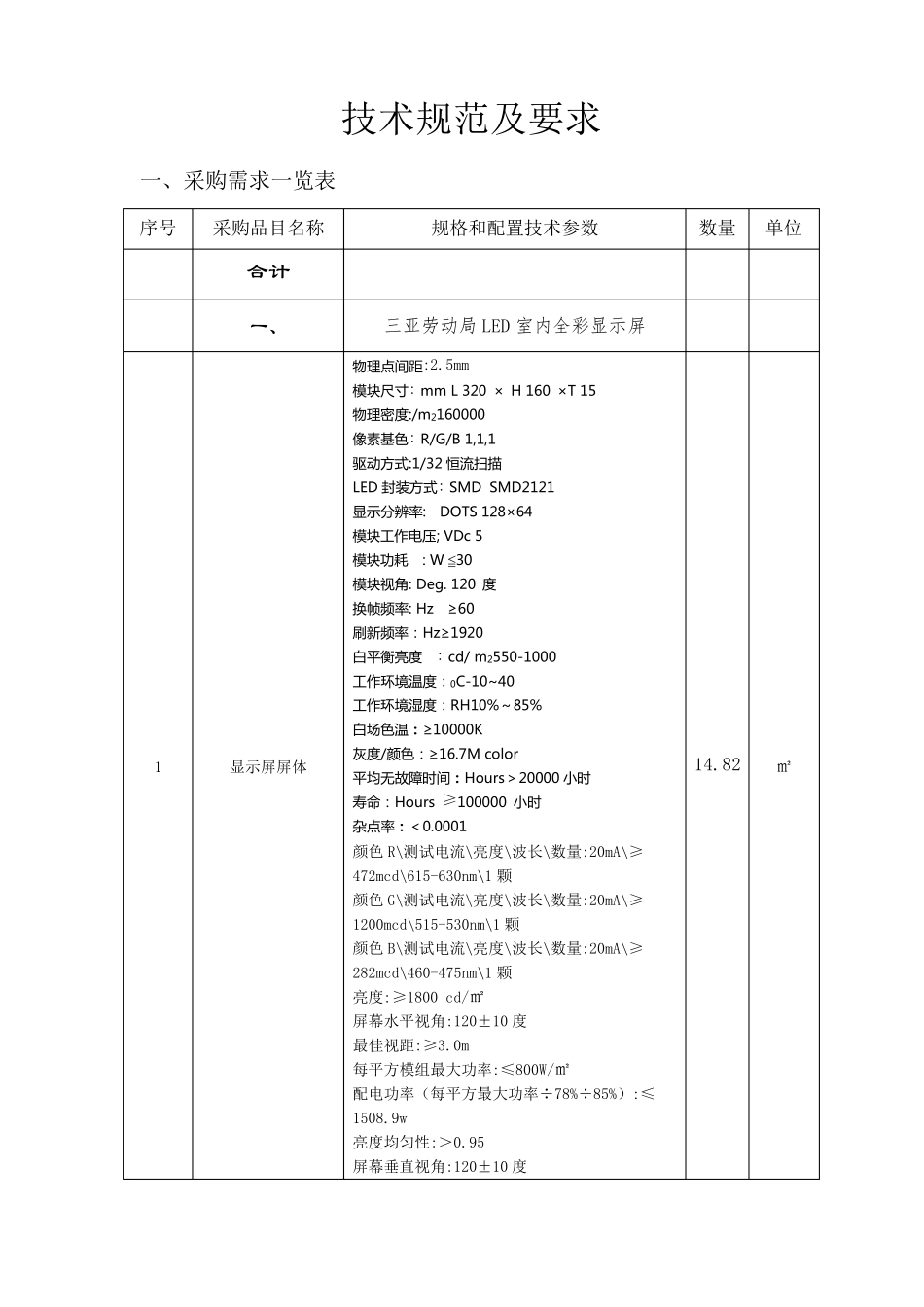 p2.5显示屏技术规范及要求_第1页