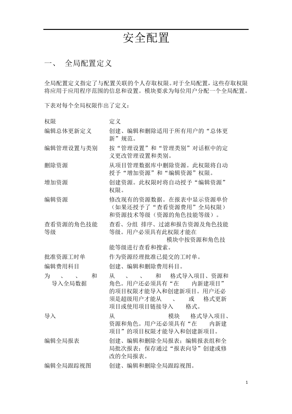 P6权限解释清单_第1页