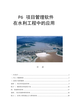 P6项目管理软件项目案例工程时间应用