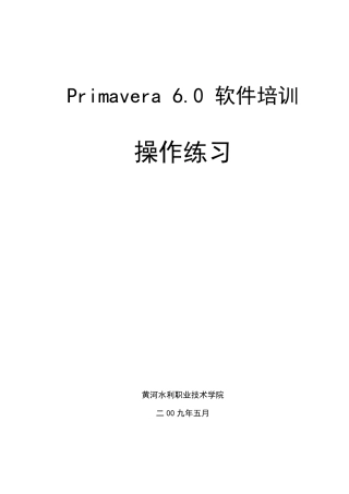 P6软件操作练习