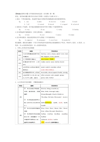 Panda老师分享小升初语音知识总结