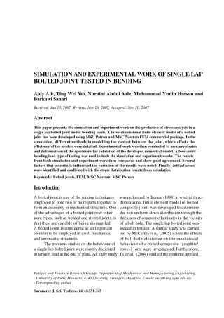 patran分析实例螺栓分析