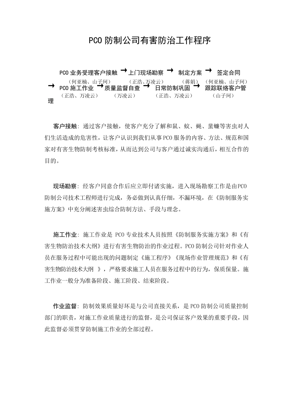 PCO防制公司有害防治工作程序_第1页
