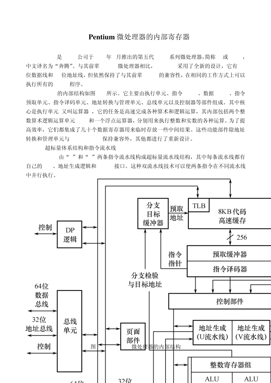 Pentium微处理器内部寄存器_第1页