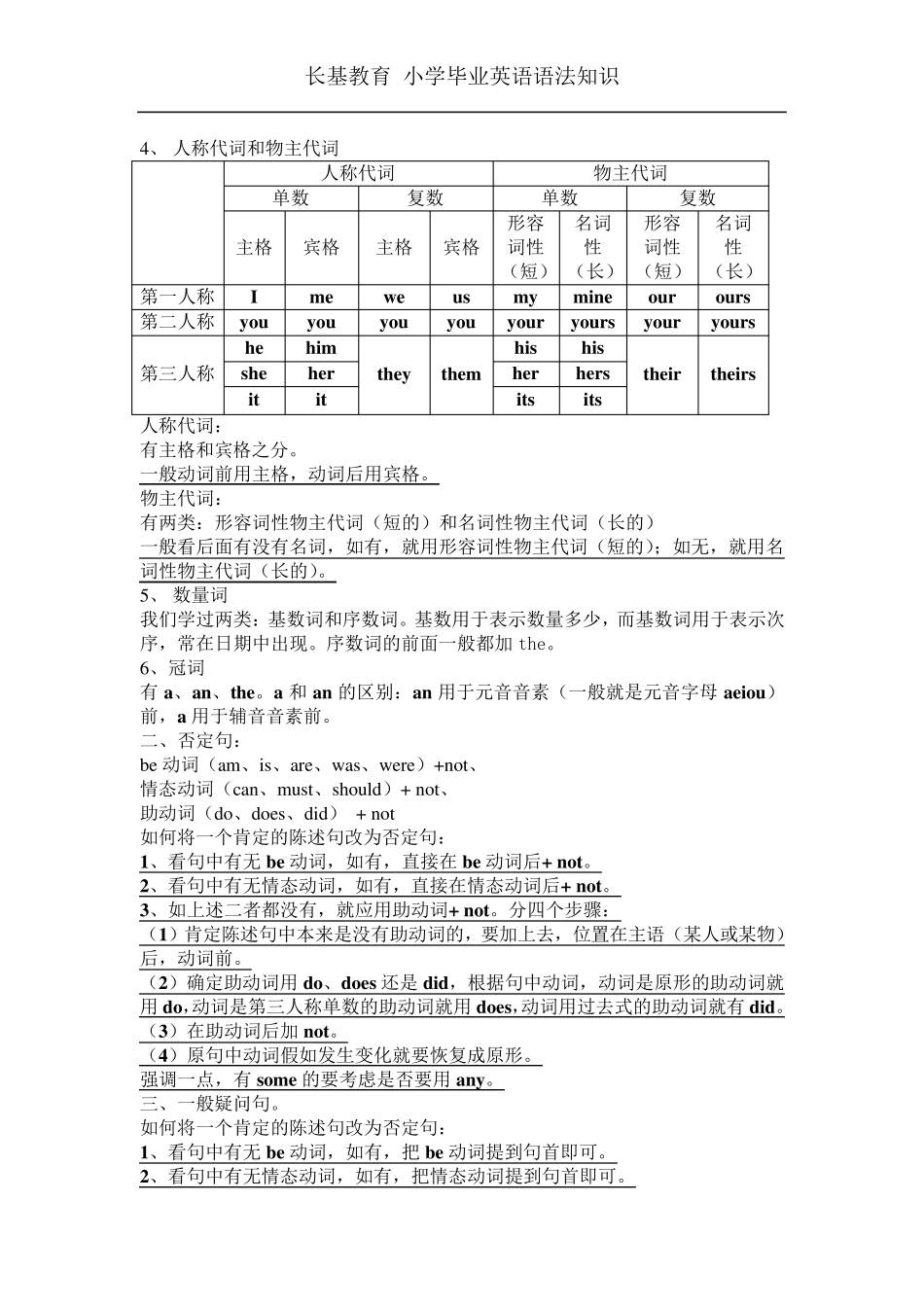 pep六年级英语语法知识汇总_第2页