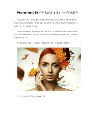 Photoshop_CS5初学者必读(13)——可选颜色
