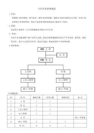 PIE部门方案