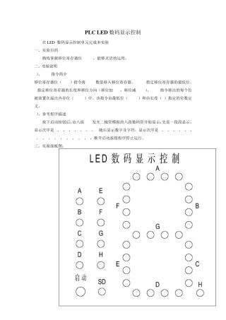 PLCLED数码显示控制