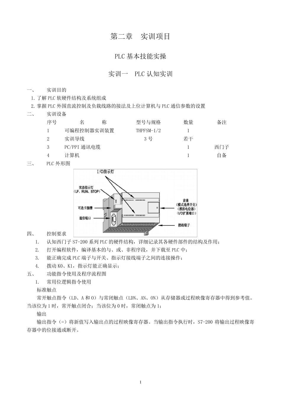 PLC实验指导书THPFSM1.2型_第1页