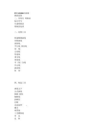 PPCAD清华天河快捷键