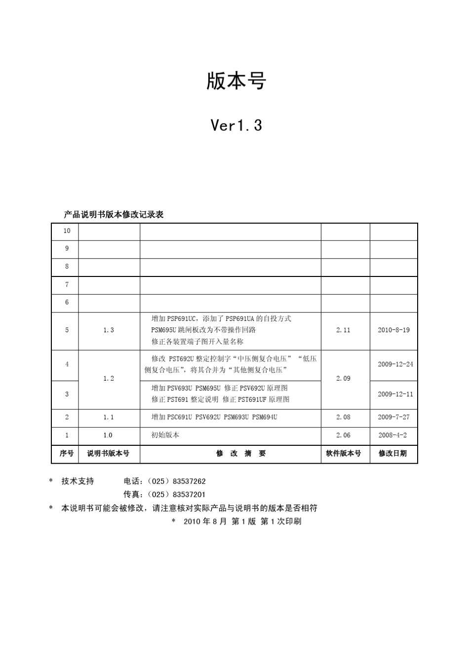PS690U系列保护测控装置技术使用说明书V1.3_第2页