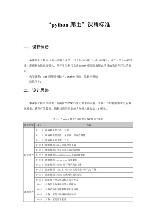 python爬虫课程标准