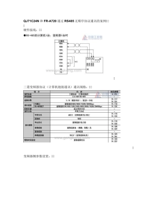 QJ71C24N和FRA700通过RS485无顺序协议通讯的案例