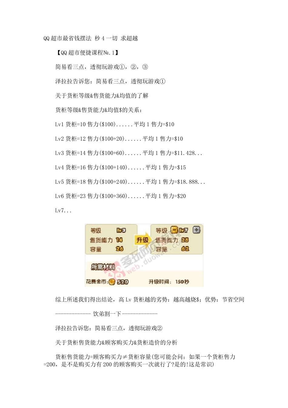 QQ超市省钱摆法：货柜知识和常用摆法_第1页