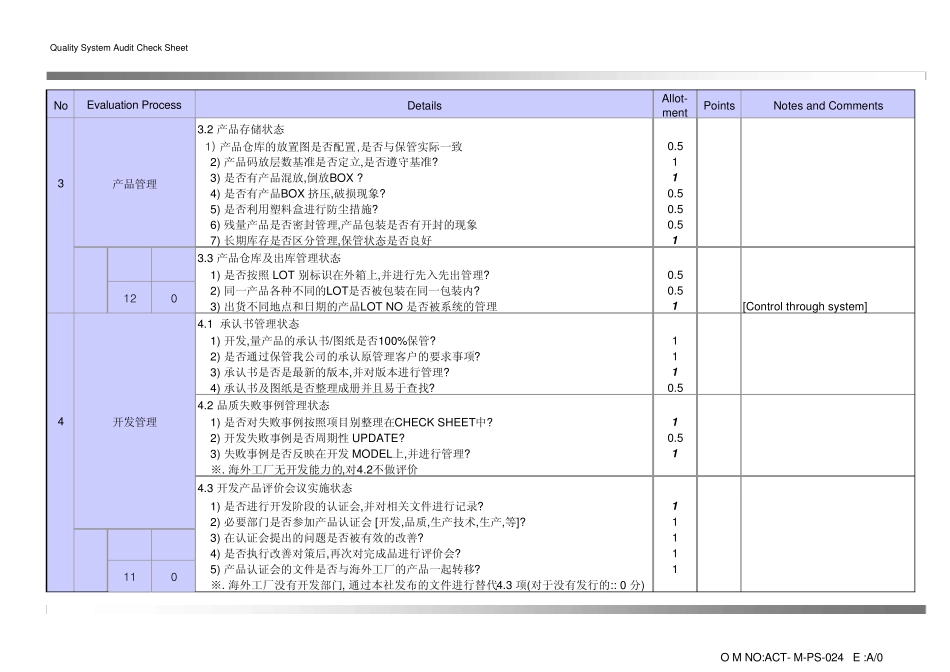 QualitySystemAudit合格供应商审核表_第3页