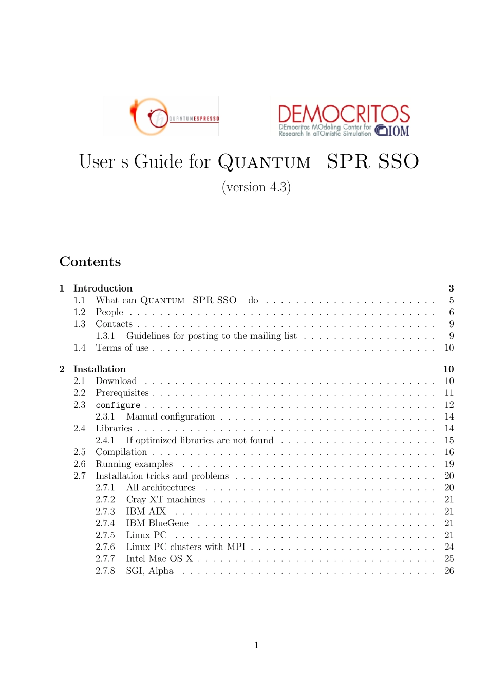 QuantumESPRESSO4.3用户手册_第1页