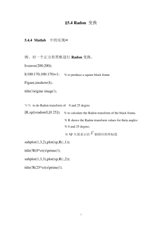 Radon变换的matlab实现