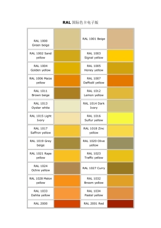 RAL劳尔色卡电子版