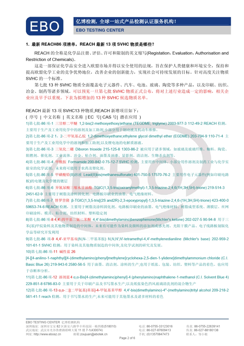 REACH84项测试申请及新增检测项目介绍_第2页
