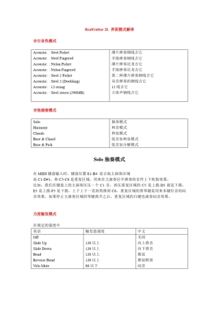 Realguitar界面参数解译