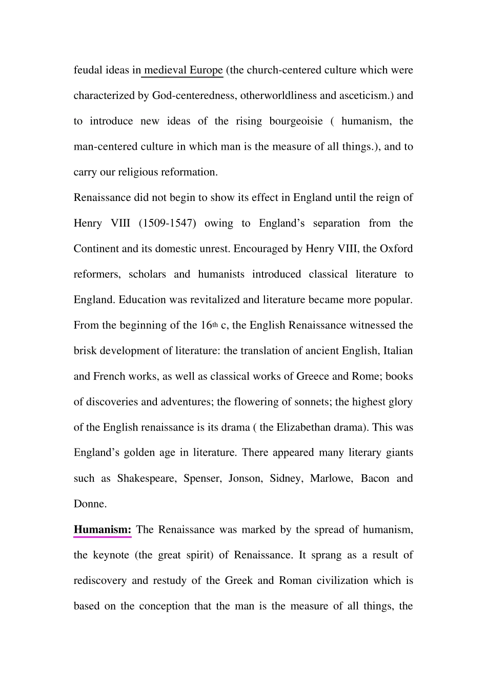 Renaissance英国文学文艺复兴时期_第2页