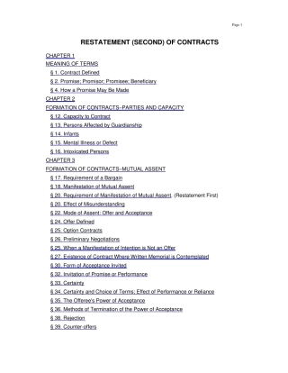 RESTATEMENT(SECOND)OFCONTRACTS