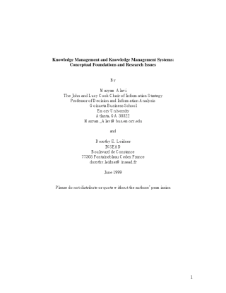 ReviewKnowledgemanagementandknowledgemanagementsystemsConceptualfoundationsandrese
