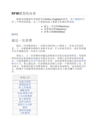 RFM模型的内容