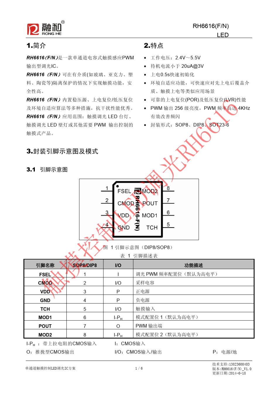 RH6616触控LED调光方案_第1页