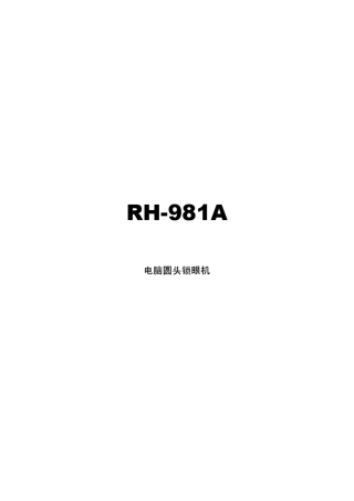 RH981A使用说明书