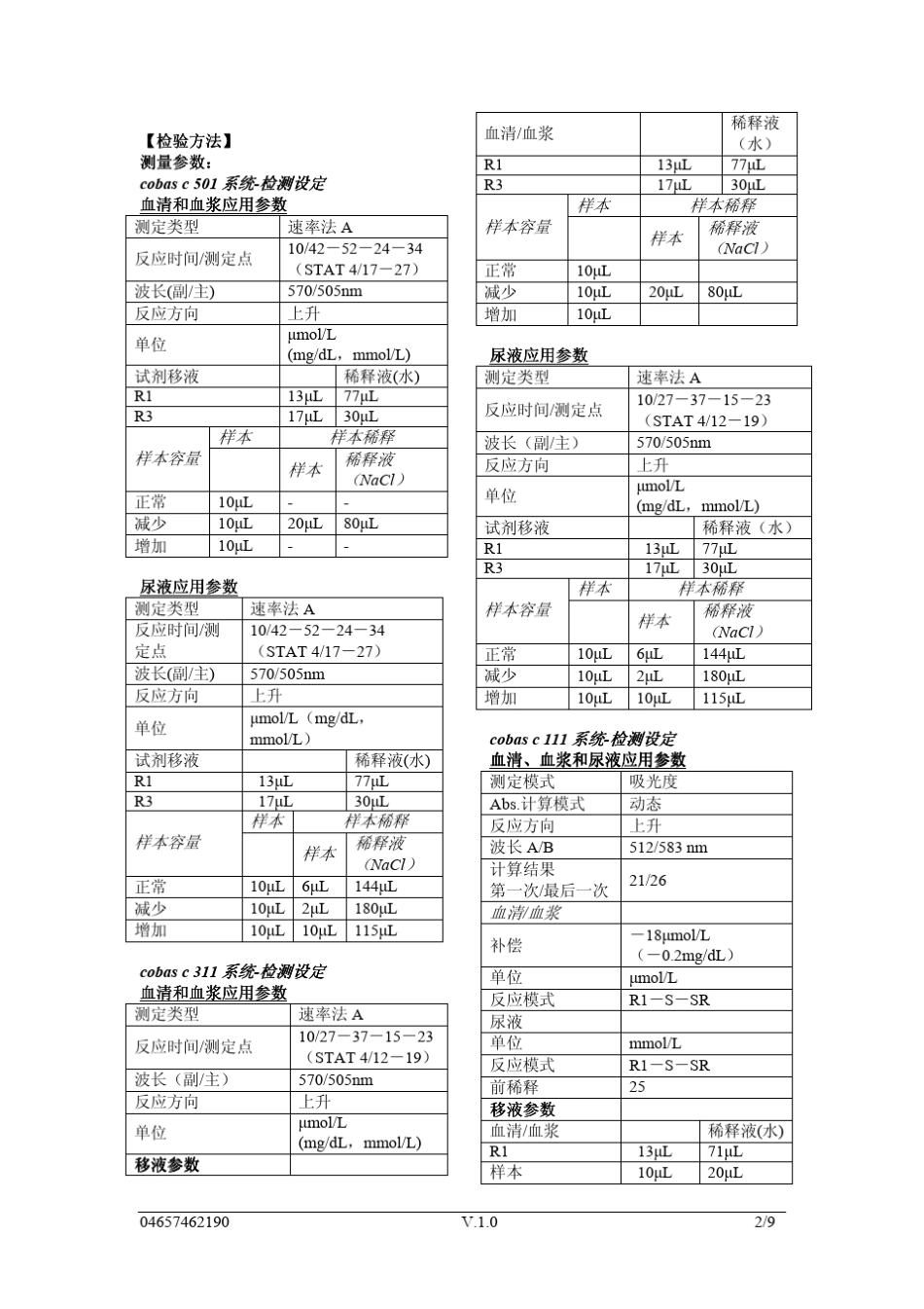 RocheP模块肌酐(苦味酸)说明书_第2页